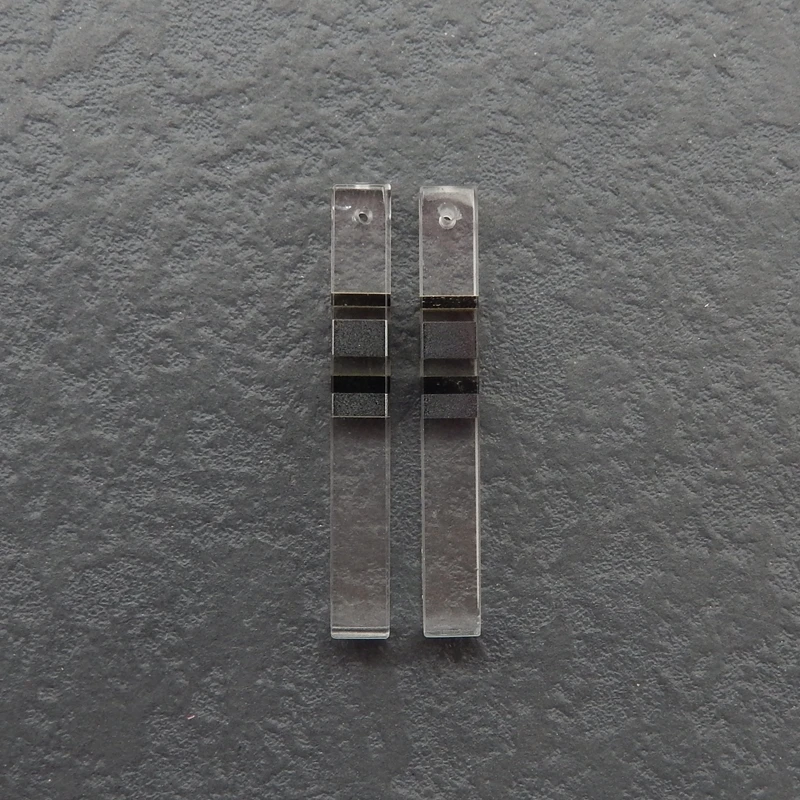 

B&F Handmade Clean Quartz Obsidian & Hematite Intarsia Earring Beads 39x5mm 5.8g Fashion Jewelry Accessories for Daily Use&Gifts