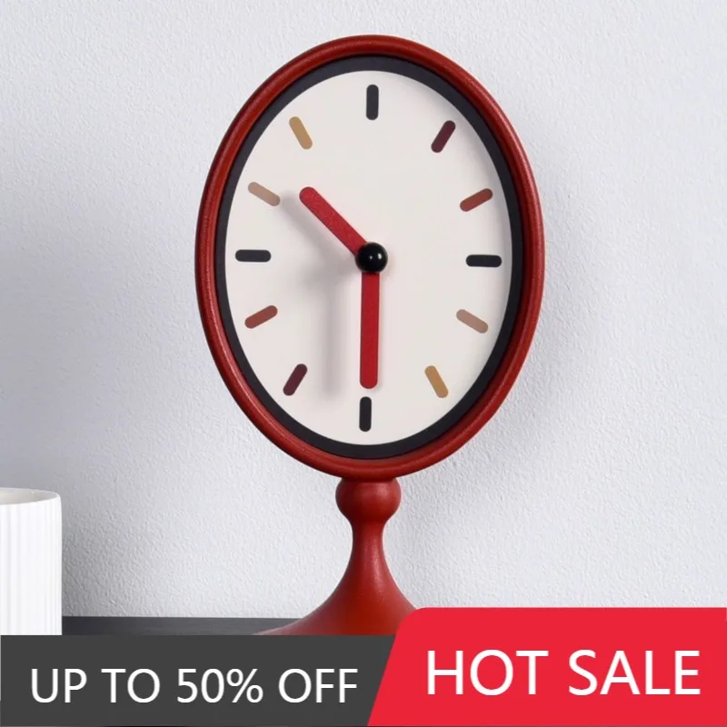 Aesthetic Cute Retro Desk Clock Elegant Luxury Table Clock Display Vintage Creative Desktop Clocks Living Room Ornament Decor