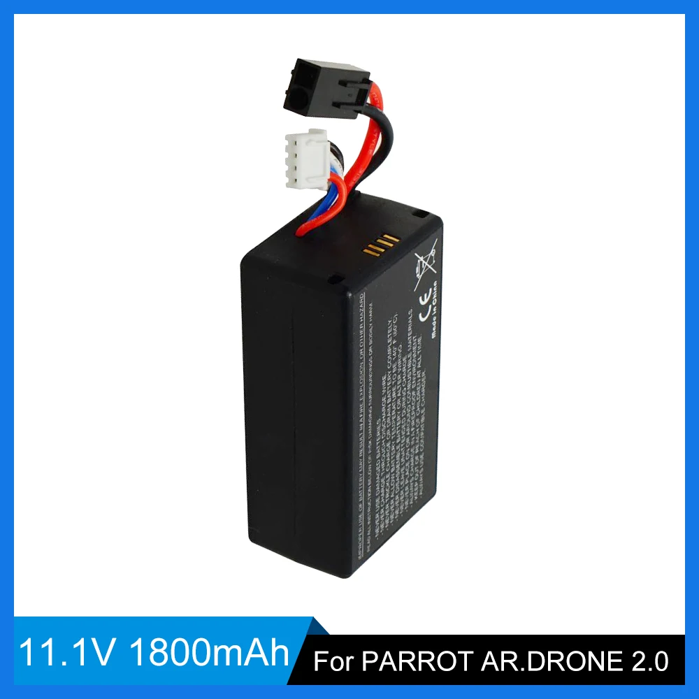 Compatible with Parrot AR.Drone 2.0 Long Flight Time Design 11.1V 1800mAh 20C Recyclable High Power Lithium Polymer Battery