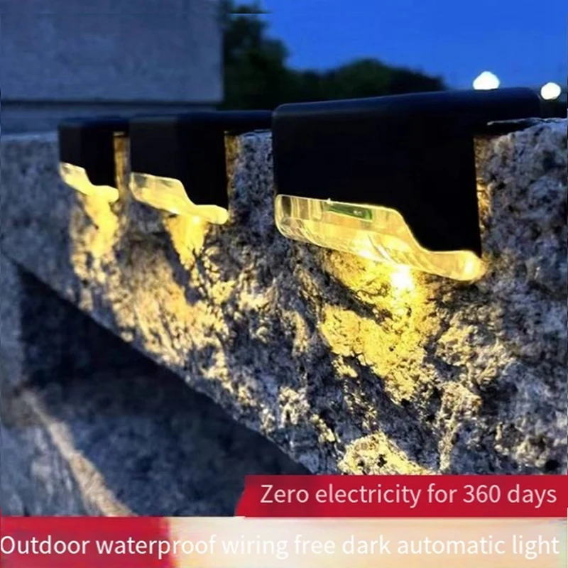 Luz de paso solar para piojos, luz solar LED impermeable, adecuada para escaleras al aire libre, valla, patio, terraza, hogar, decoración