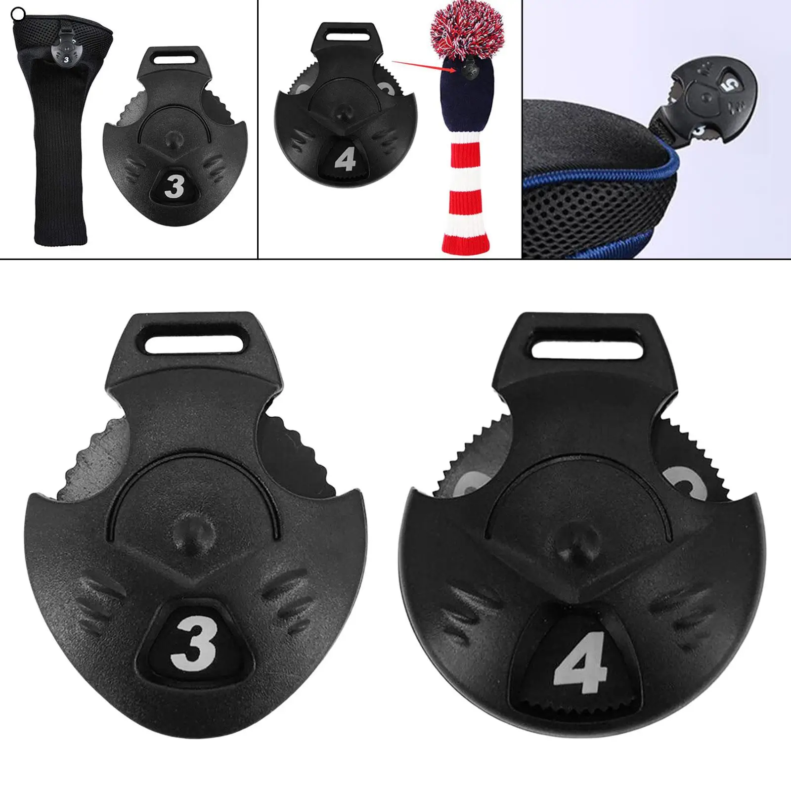 Rotating Number Tag Golf Club Headcover Replacement Compact ABS Cover for Hybrid Fairway Clubs Golf
