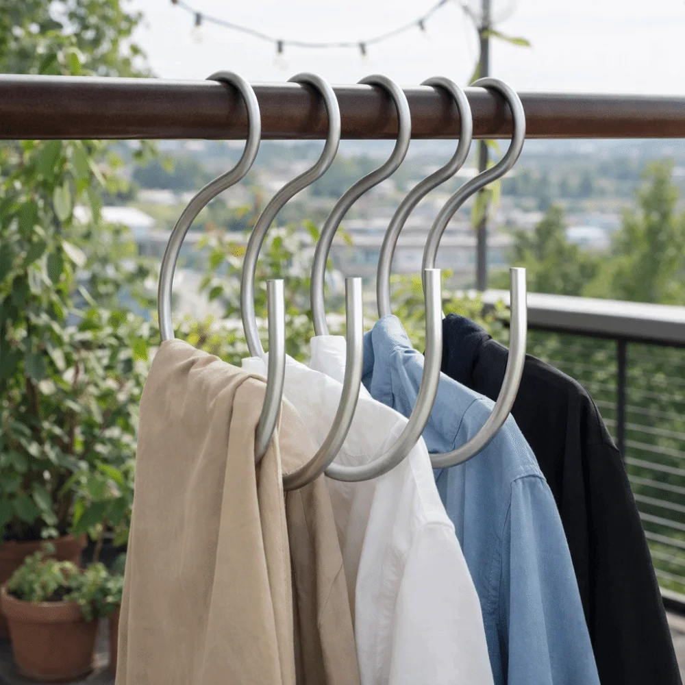 

2PCS Aluminum Alloy S-Shape Hook Space-Saving Sturdy Closet Organizer Hooks Multi-functional Hat Storage Holder