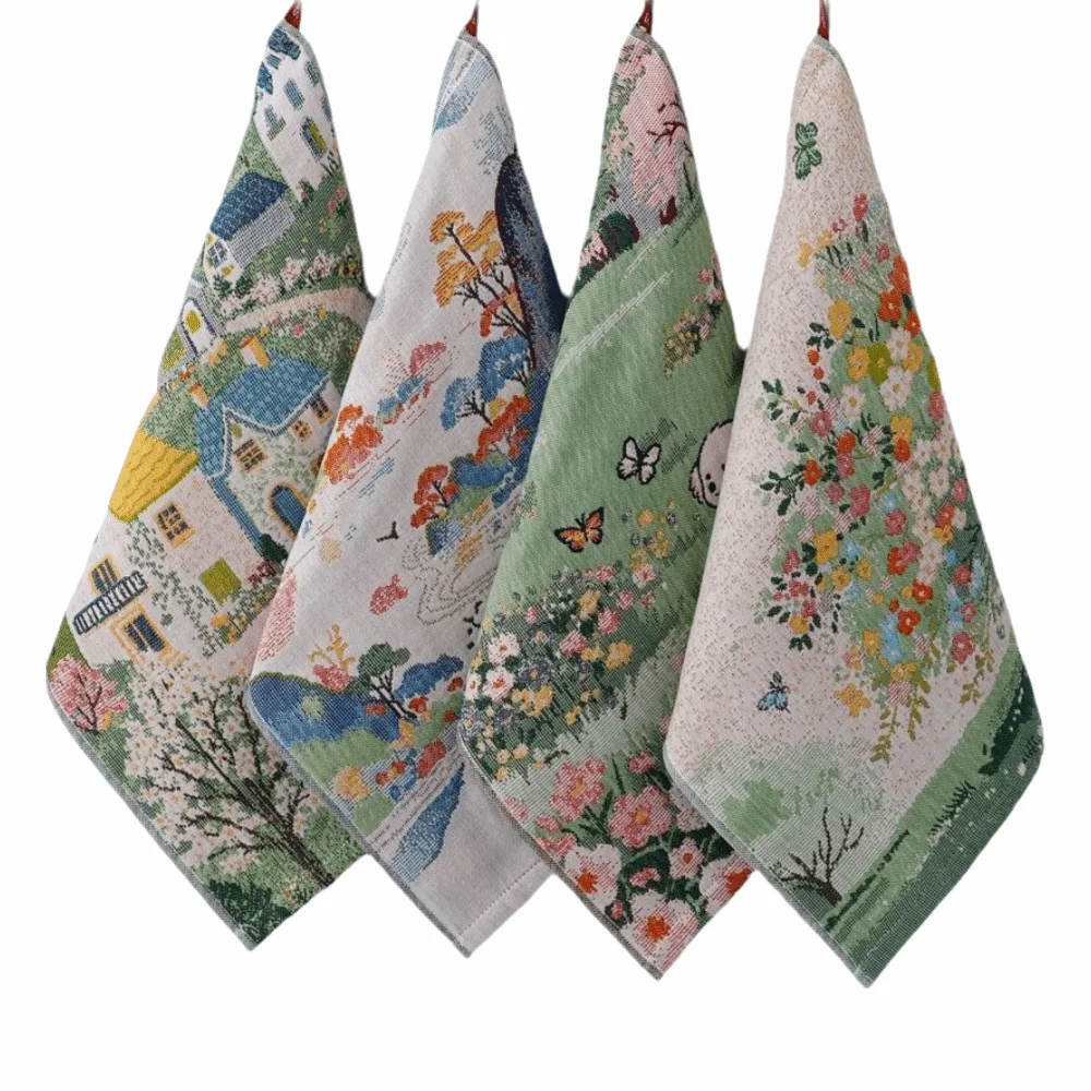 34x40cm Pure Cotton Face Towels 4 Layer Cotton Gauze Soft Kitchen Towel Absorbent Decorative Dish Cloth Kindergarten Children
