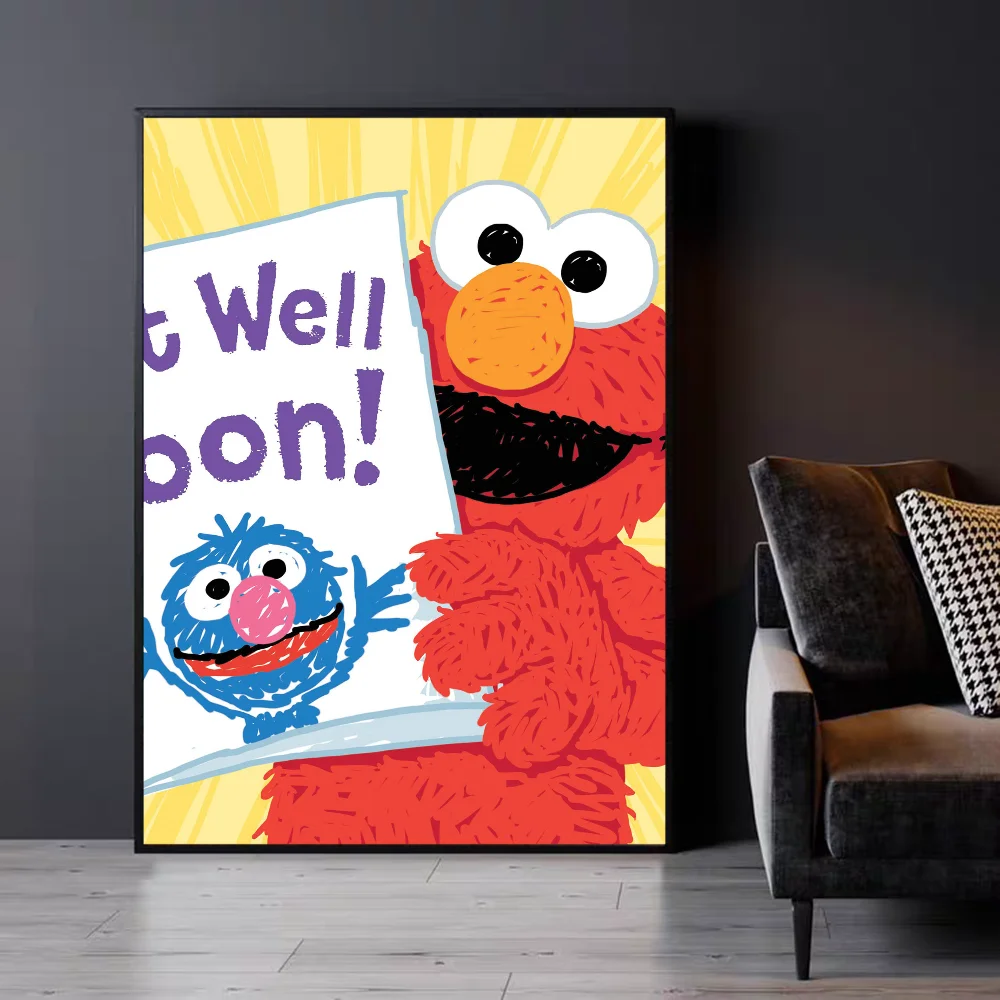 S-Sesame S-Street Vintage poster Sticky Whitepaper Sticker DIY Room Bar Cafe Room Wall Decor