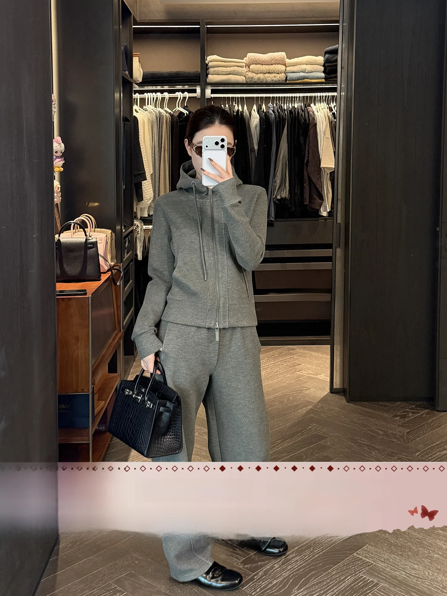 

Женский шерстяной комплект LUMIEN: худи и брюки, повседневный осенне-зимний костюм из двух предметов, удобный, модный, для города