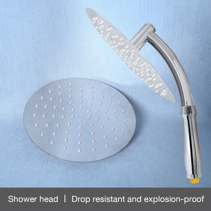 High Pressure Rainfall Shower Head Stainless Steel Square Shower Head Extender Large Curved  Extension high-pressure top spray
