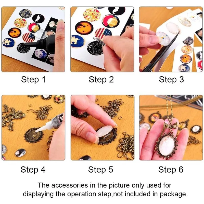 50pcs 20mm Pendant Trays 25pcs Photo Charms Flat Round Pendant Bezel 25pcs Glass Cabochon Dome Tiles Clear Cameo for Wedding