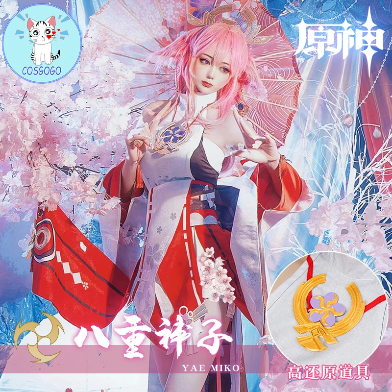 

Genshin Impact Yae Miko Game Suit Elegant Kimono Uniform Cosplay Costume Halloween Party Role Play Outfit For Women NEW