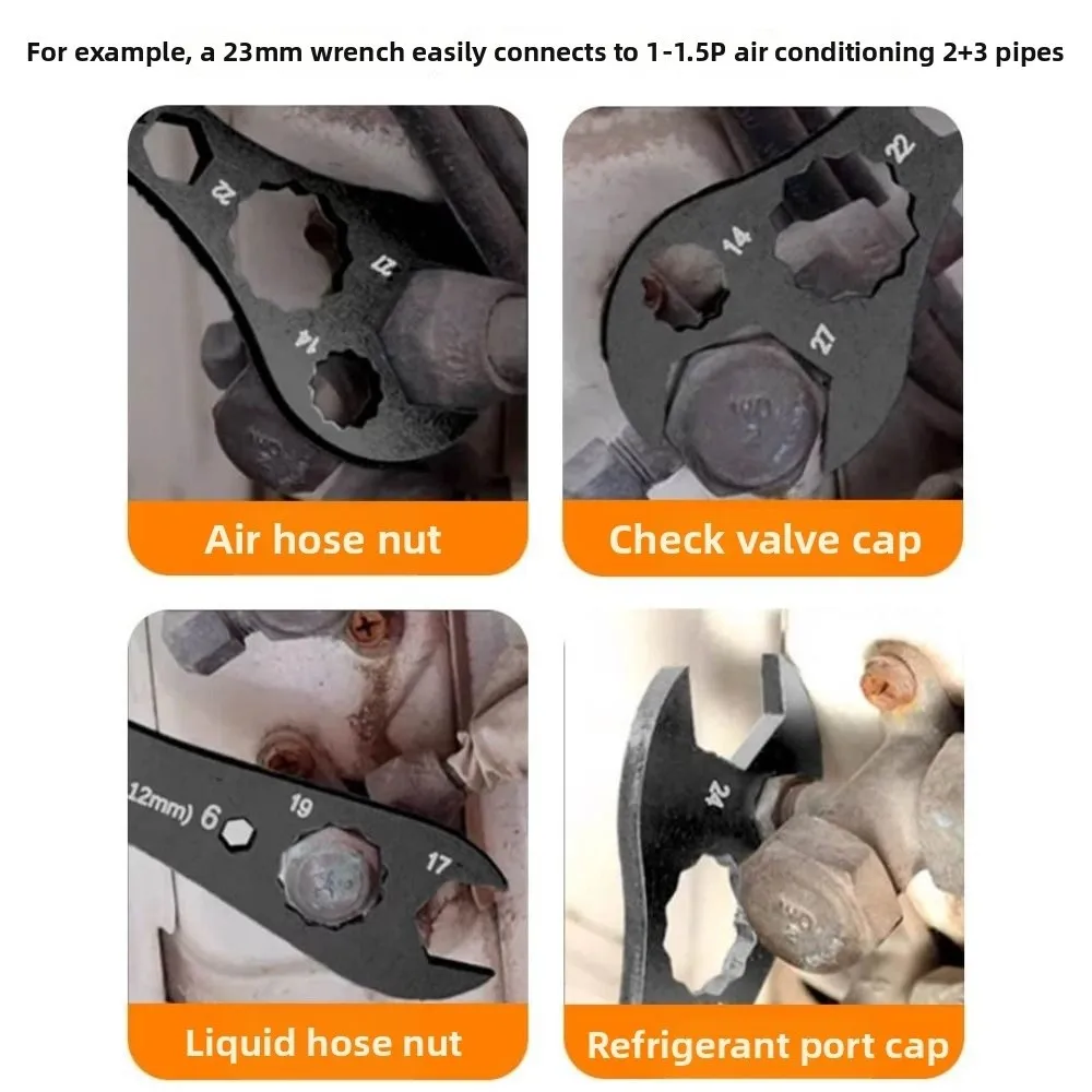 Multi-Functional Air Conditioner Wrench Thickening and Hardening Alloy Steel Multifunctional Wrench Durable