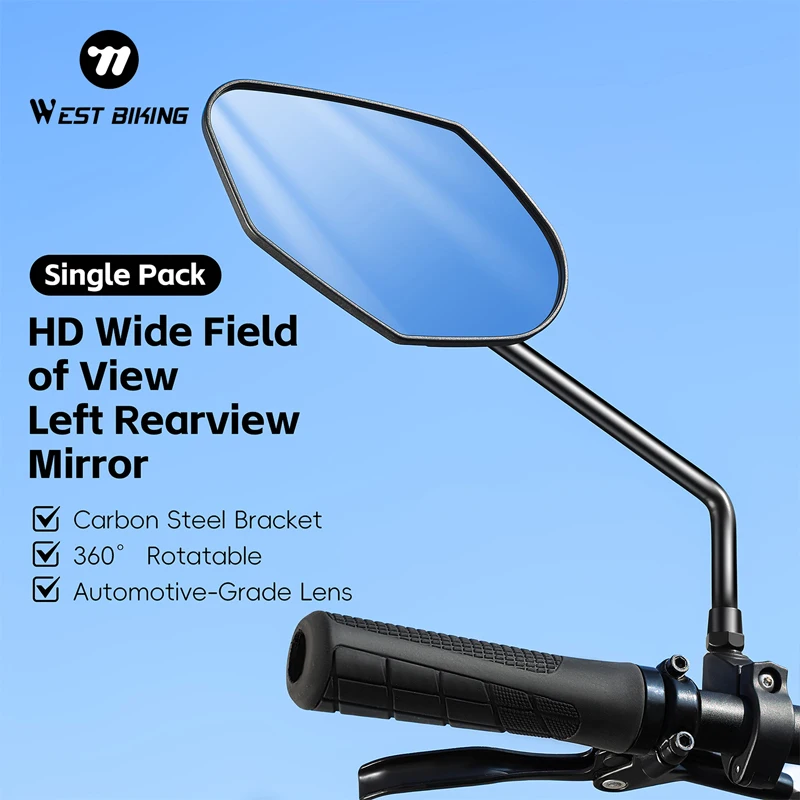 

WEST BIKING Bicycle Rearview Handlebar Mirrors 360 Rotatable for Mountain Road Bike Motorcycle Adjustable Rearview Mirror