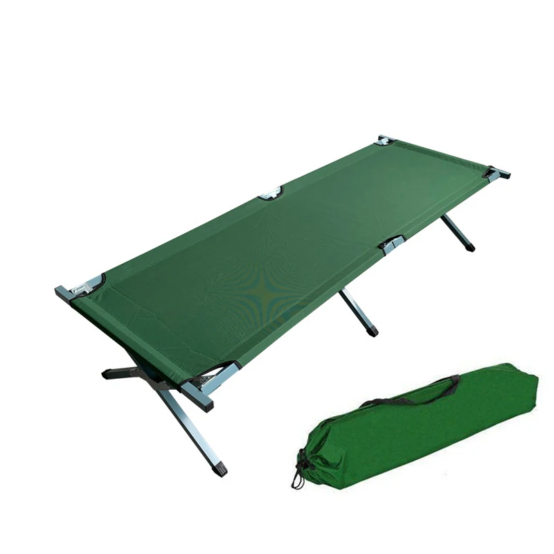 1Pcs Outdoor Metal Folding Bed Single Bed for Camping Travel and Convenient Transportation