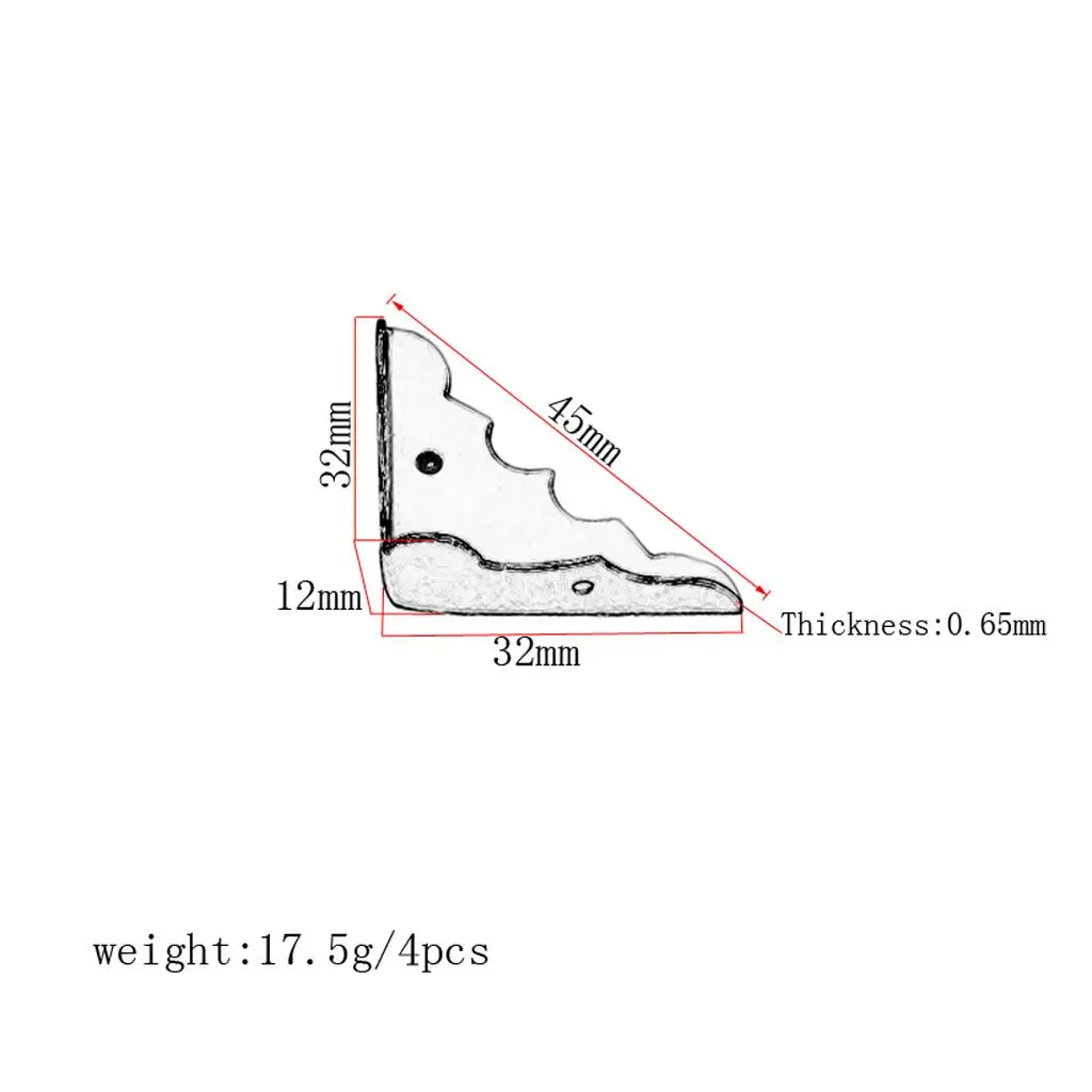 Universal Nickel Plated Cabinet Corners Metal Box Guitar Parts Accessory for Cigar Box Guitar Replacement
