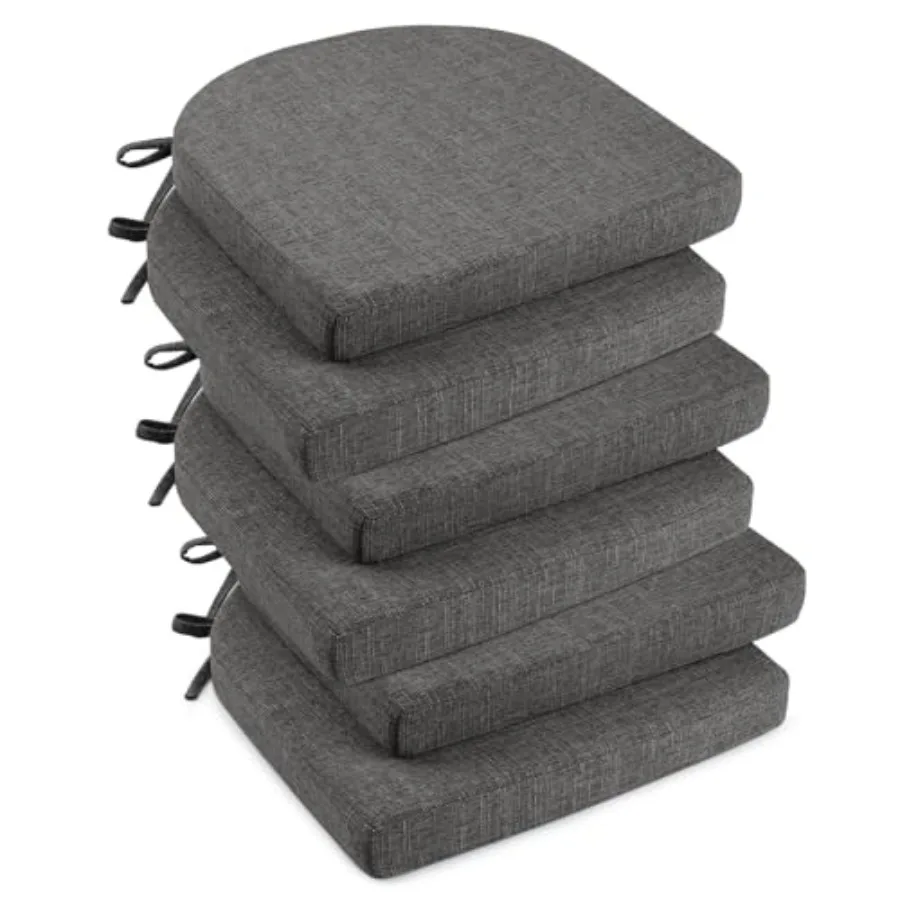 

Подушки для стульев для столовой, мягкие и удобные, из текстурированного пенополиуретана, с завязками и нескользящей основой, 16 шт.