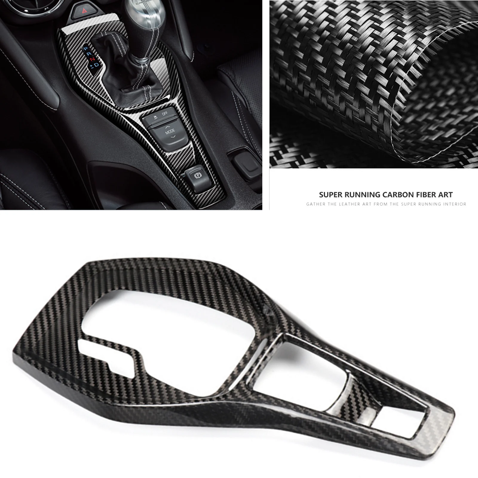 

For Chevrolet Camaro 2016-2024 Gear Shift Box Knob Control Panel Cover Trim Carbon Fiber Center Console Frame Bezel Decorative