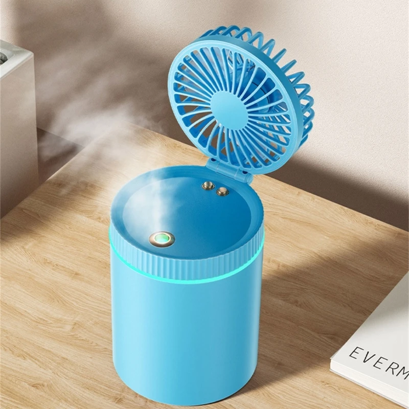 แบบพกพา 3 ความเร็วลมพัดลมตั้งโต๊ะ Night Light USB ชาร์จปรับพับได้สำหรับ Home Office Travel Dropship