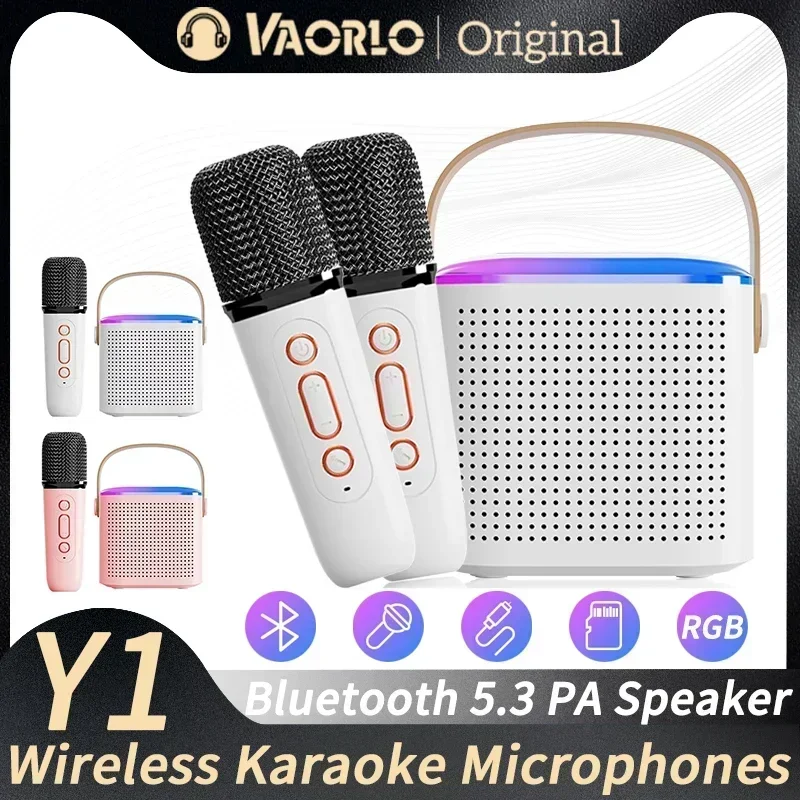 Y1 Colorful LED Light Wireless Karaoke Machine KTV Portable Bluetooth Speaker 5.3 PA Speaker HIFI Stereo Surround RGB