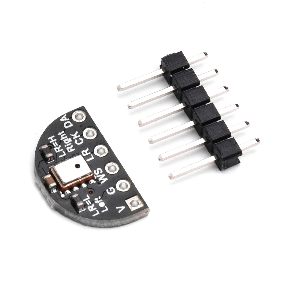 High Sensitivity Single Microphone Module, I2S Interface, Low Noise, Can Be Equipped With Development Board Black With Pin Array