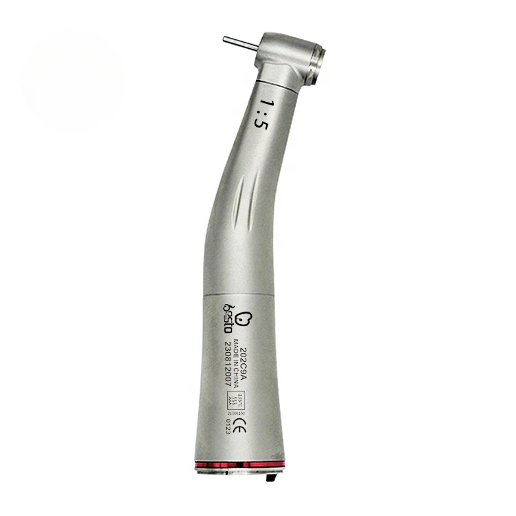 den tal 1:5 Increasing Fiber Optic Contra Angle den tal Internal Water Spray  Handpiece Red Ring E-type Micro Motor Handpiece