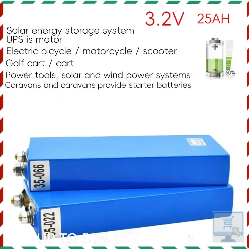

-3,2 В 25 Ач литий-железо-фосфатный аккумулятор, используемый для солнечного источника питания ИБП DIY, автофургона, дрона, робота, мотоцикла и другого оборудования