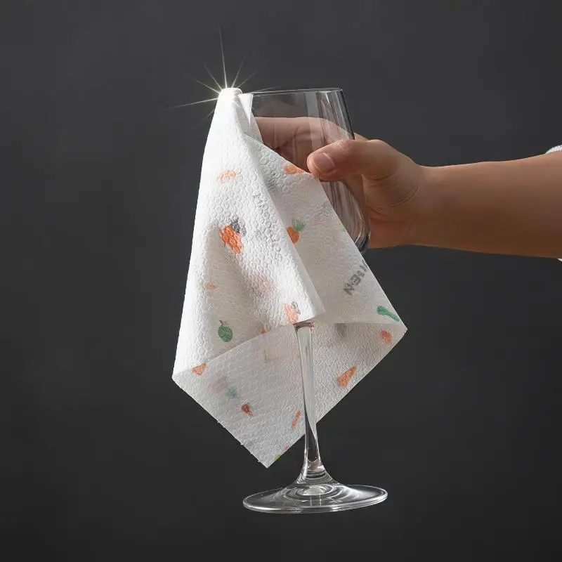60Pcs Lazy Rag Wholesale Absorbent Thickening Kitchen Paper Dry And Wet Dual-Use Oil-Free Disposable Lazy Rag