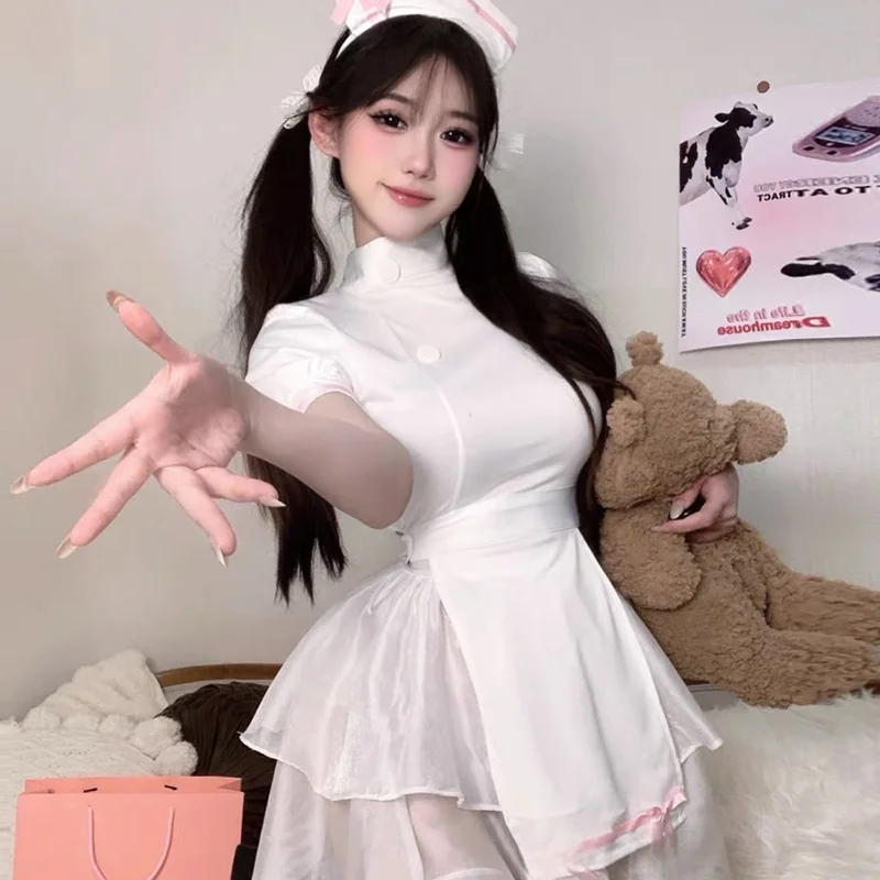 할로윈 코스프레 간호사 의상 성인 여성 의류 역할극 변신 폴리에스터 전통 중국 의상