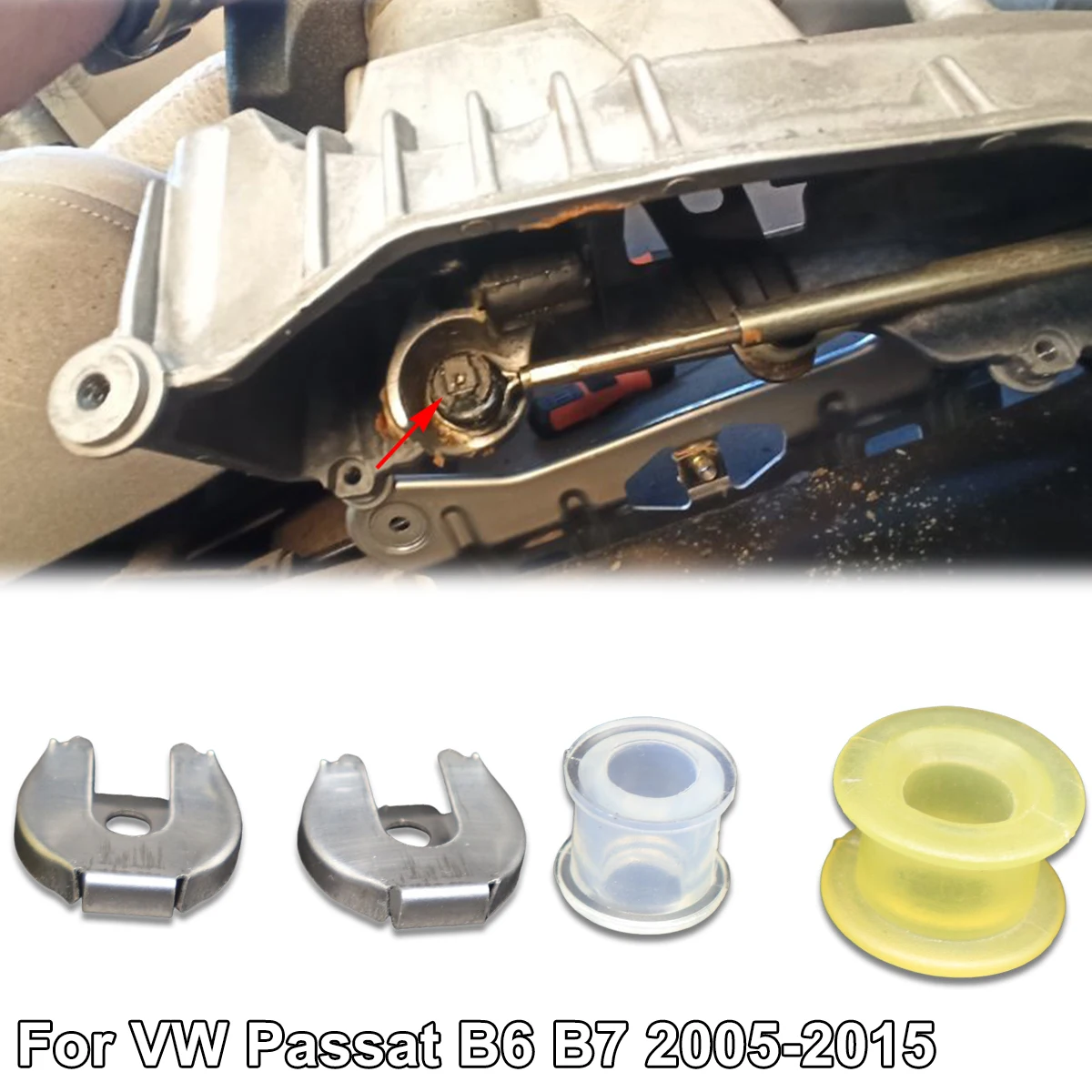 4Pcs Manual Gearshift Cable Control Bushing Lock Washer End Rod Repair Kit Lever Linkage For VW Passat B6 B7 2005-2015 Replace
