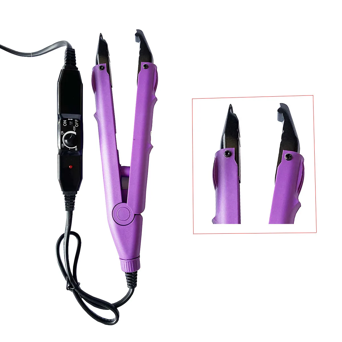 

Control temperature purple color FLAT PLATE Fusion Hair Extension Keratin Bonding Tool Heat Iron 610