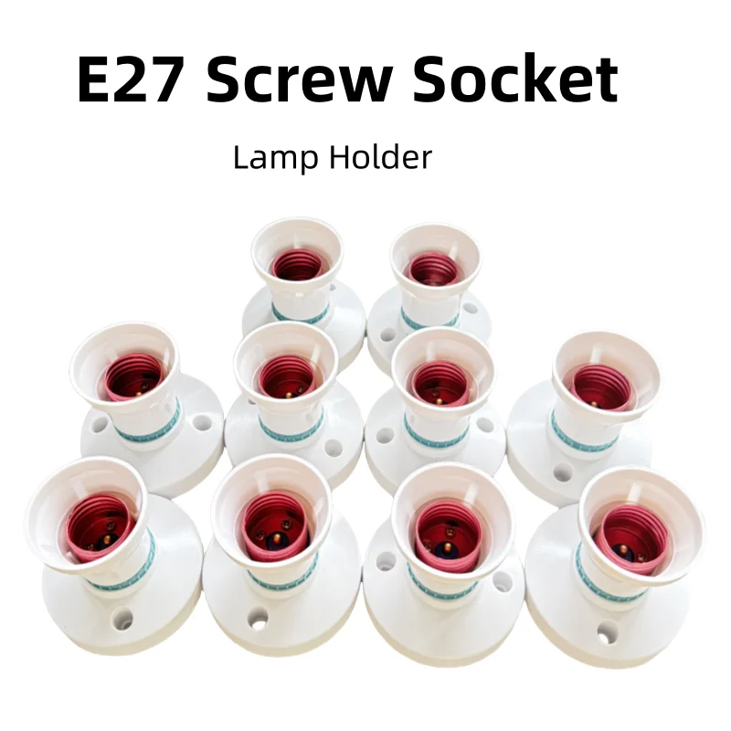 

E27 Screw Socket Lamp Holder With High Temperature Resistant Roller Mouth Adapter Base Cap Socket Led Light Bulb Fixing Base