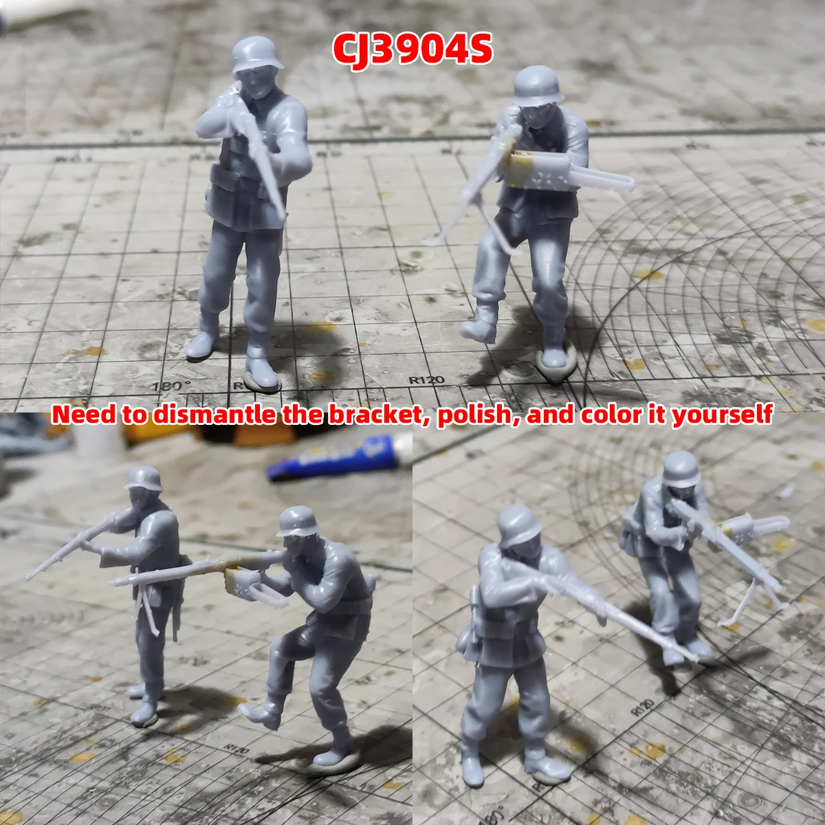 1/35 1/48 1/72 Maßstab Modellbausatz 3D Harz Miniatur-Soldatenfiguren US-Sturmtruppen Deutsche Verteidiger Unbemalt Unmontiert Diorama – Detail 2