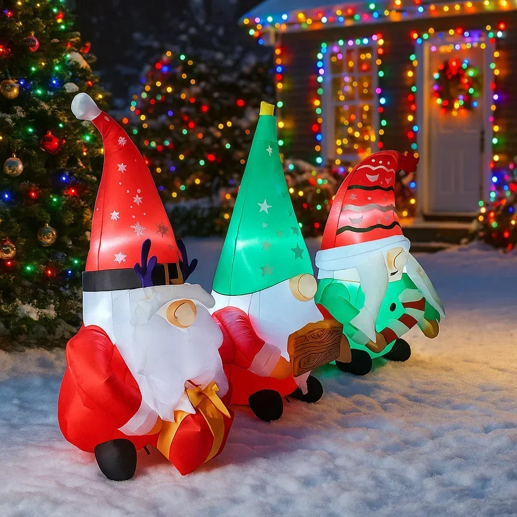 2.1 متر/6.8FT نفخ عيد الميلاد التماثيل ساحة أضواء الحديقة LED ديكورات المنزل اللعب عطلة الإضاءة ديكور في الهواء الطلق ساحة ديكور
