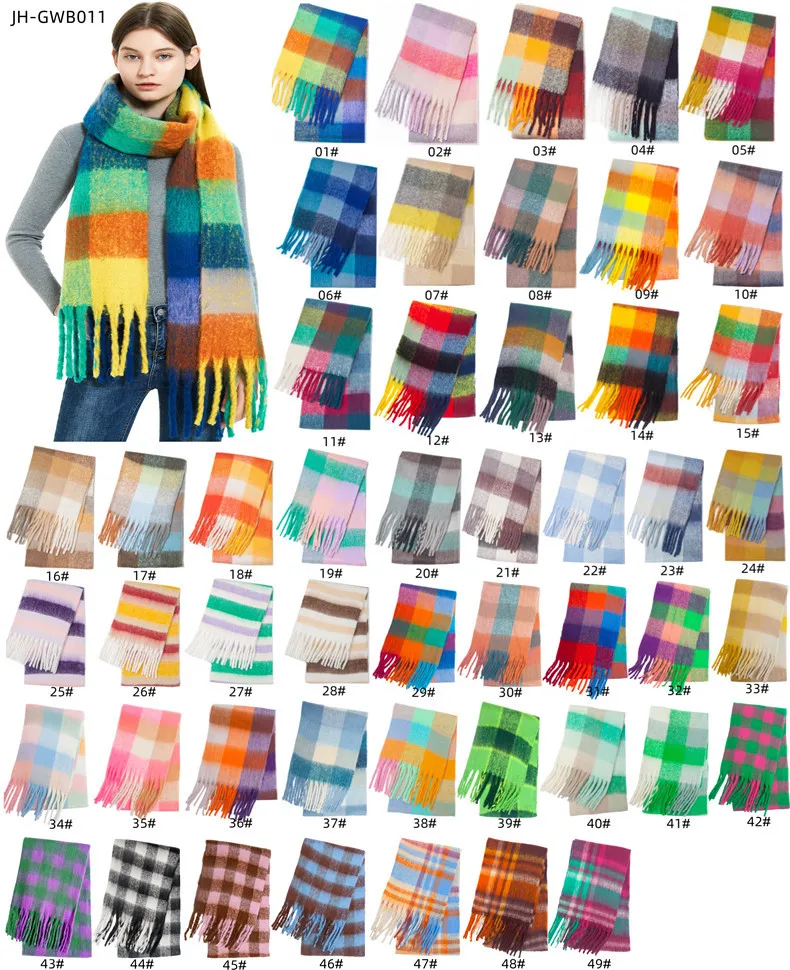 2022 NEW Luxury Cashmere Women Plaid Scarf Winter Warm Shawl and Wrap Bandana Pashmina Long Tassel Female Foulard Thick Blanket