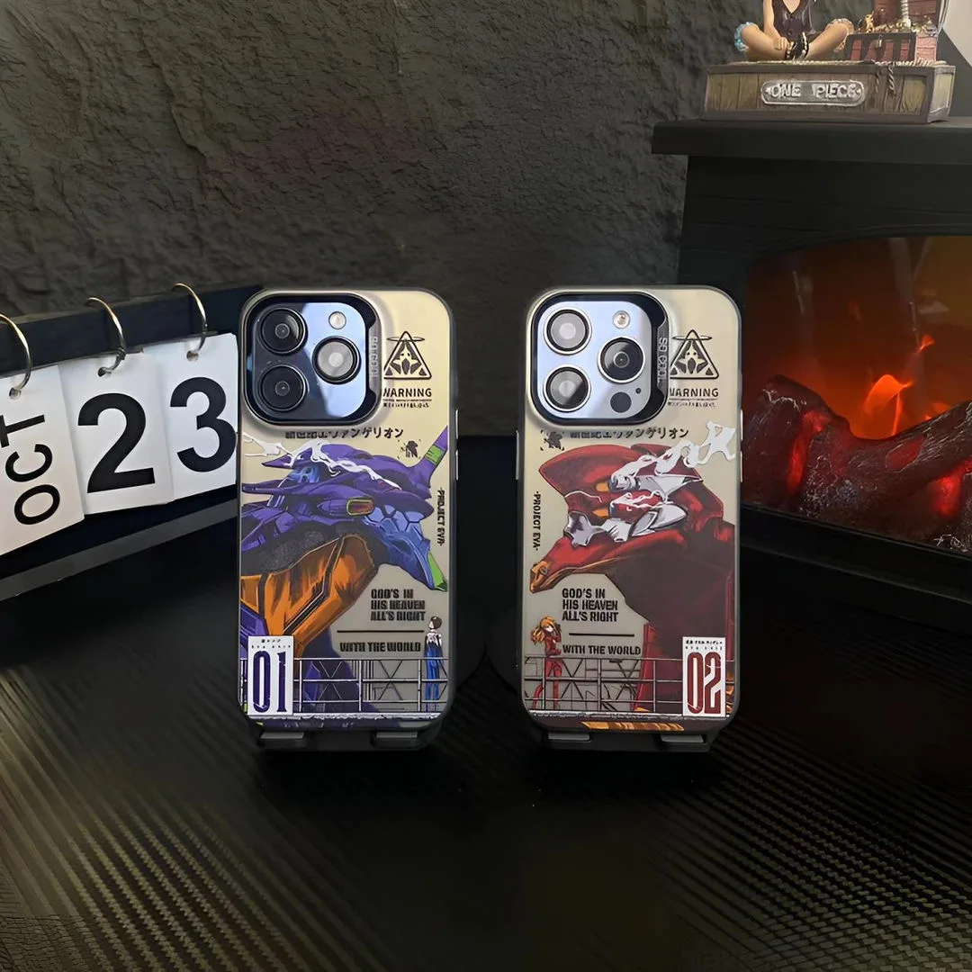 Anime EVA nueva funda de teléfono Evangelions para iPhone 16 15 14 13 12 11 mini Pro Max X XR XSMAX 8 7 Plus Anti caída trasera mate