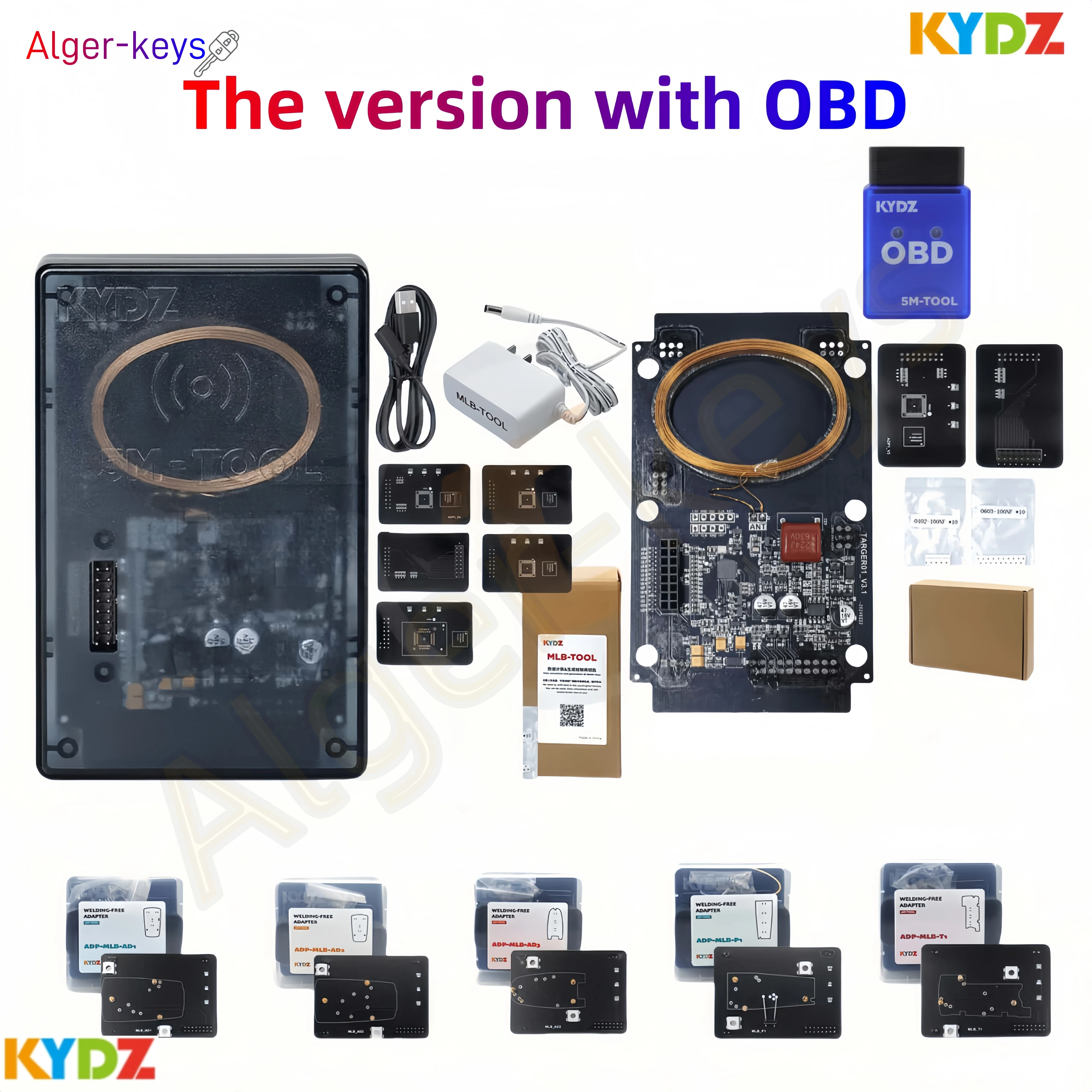 Alger-keys KYDZ 5M Programmer 5M Auxiliary For MLB Smart Key 2024 Calculate Generate Dealer Key Chip Blank MLB key Token OBD