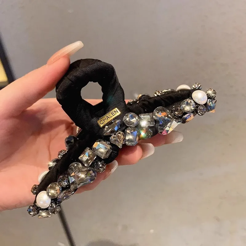 Horquilla de cristal coreana para mujer, accesorios para el cabello con Clip de tiburón de gran tamaño