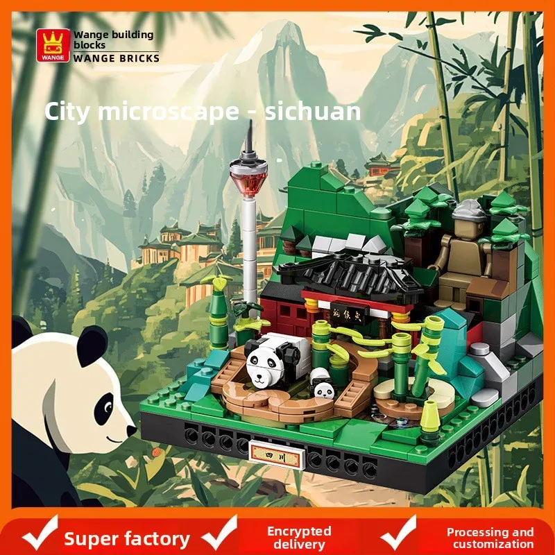 

Sichuan City Micro Block Set Guochao Chinese Style Urban Miniature DIY Building Bricks Educational Toy Kids Adults Gift Home