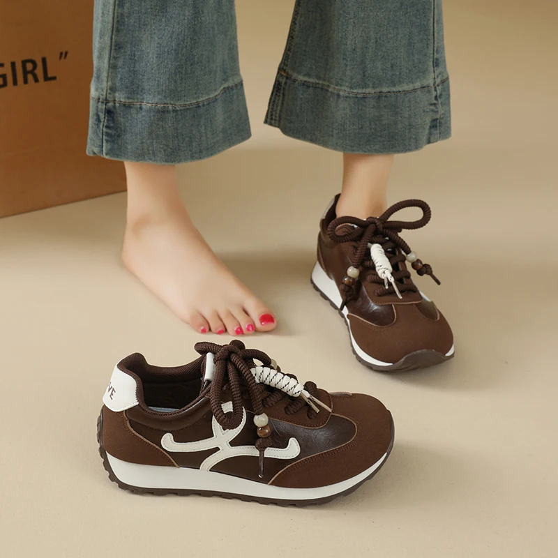 

Breathable Suede Platform Sneakers for Women 3cm Thick Sole Comfortable Walking Shoes Non Slip Fashion Athletic Footwear