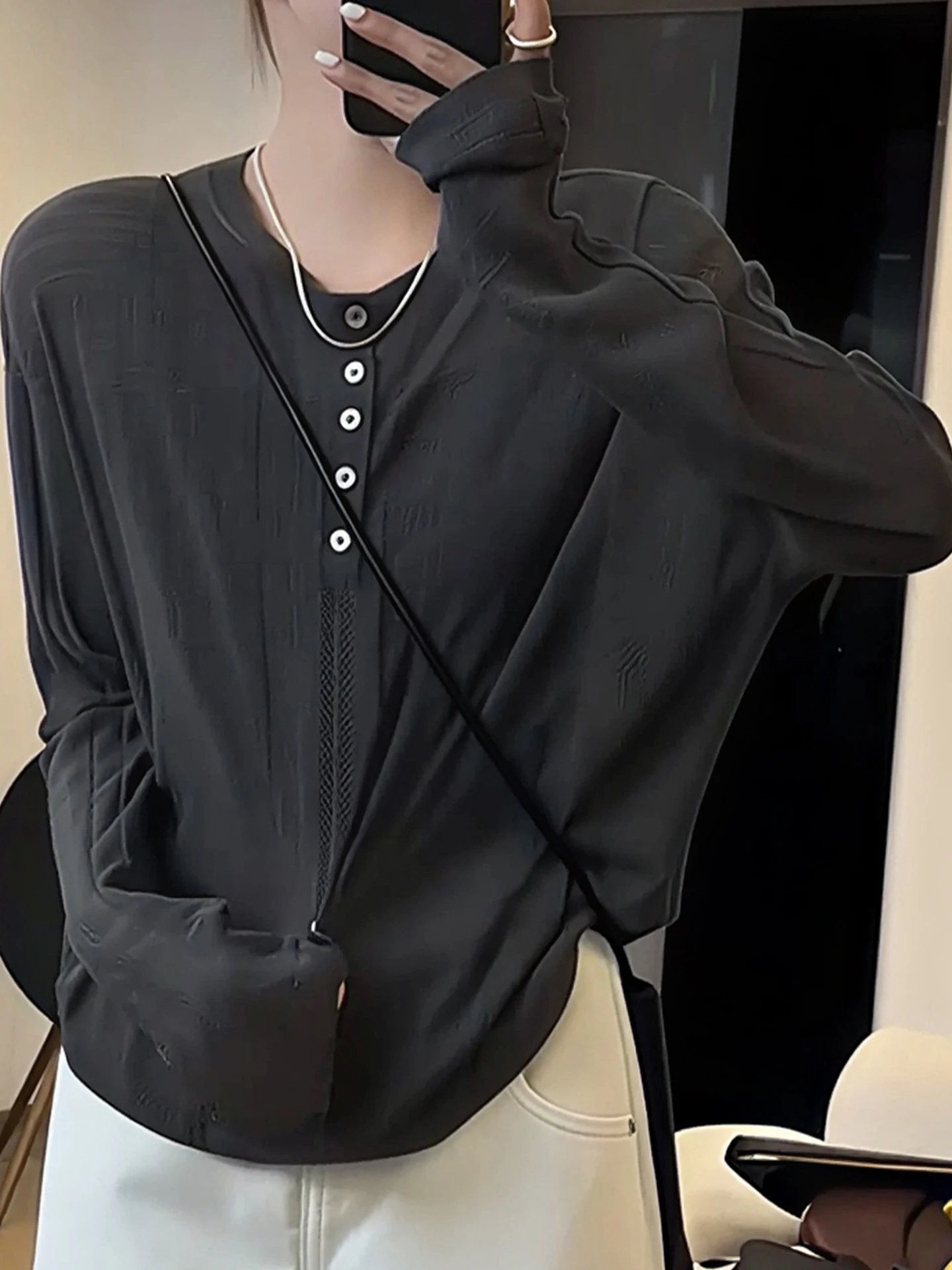 Ele Knitted Long Sve Comfortable under irt Korean Sle Loose Fit Autumn New Arrival Women's Premium Feel T-irt