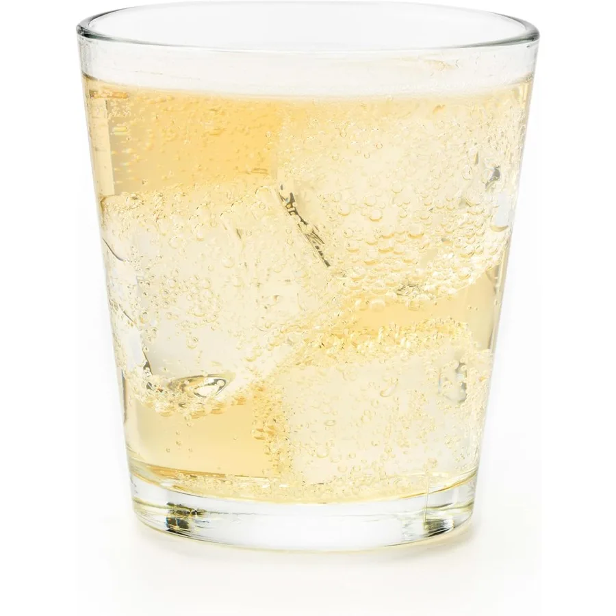 

15790 Restaurant Basics Stacking 9 oz Pint Glasses Set of 12 All Purpose Heavy Duty Glasses Durable and Dishwasher-Safe Glass D