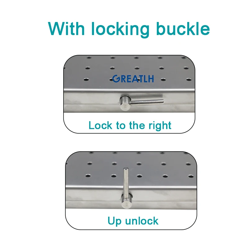 Stainless Steel Sterilization Tray Case Disinfection Box Sterilization Box with Silicone Pad for Holding Instrument Two Types