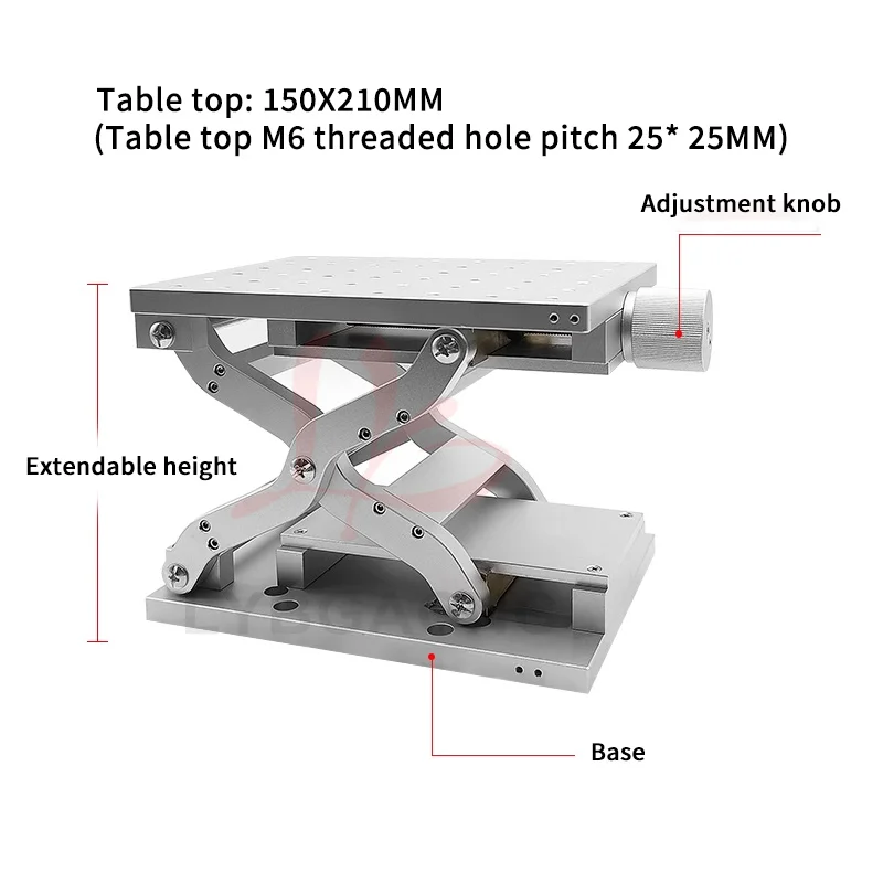 LY-Z-210 Scissor Type Z Axis Lifting Table For Fiber UV CO2 Laser Marking Machine Use With Manual Micro Adjustment Translation