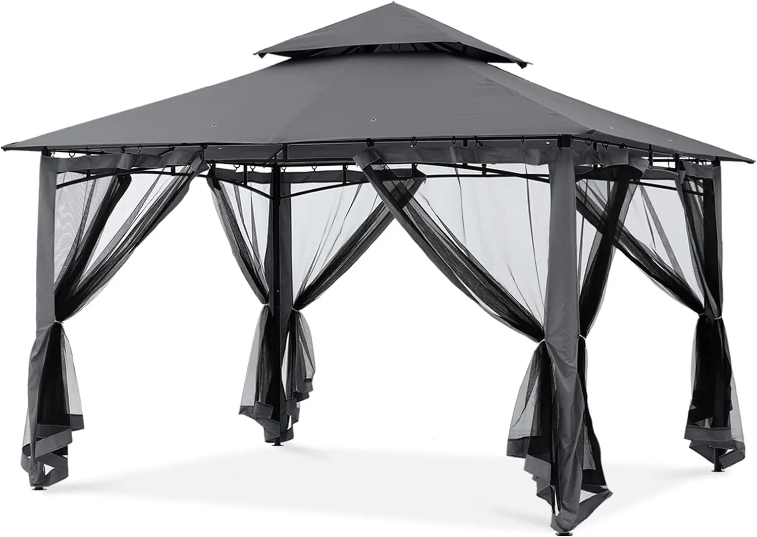 

MASTERCANOPY Outdoor Garden Gazebo for Patios with Stable Steel Frame and Netting Walls (10x10,Dark Gray)