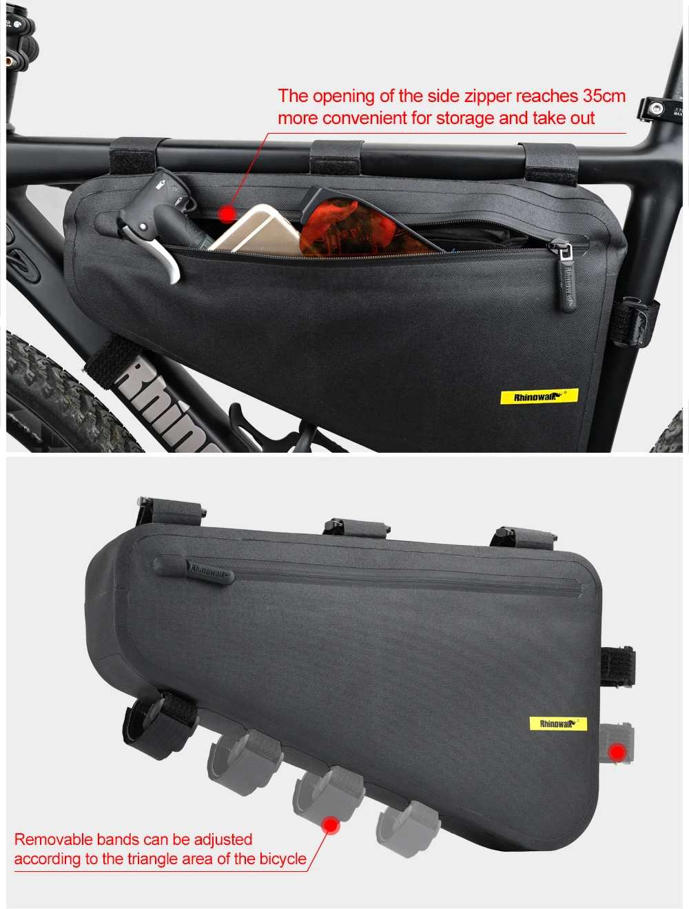 Rhinowalk 4L Bike Rahmen Tasche Dreieck Tasche Große Kapazität MTB Rennrad Durable Top Rohr Pannier Tasche Fahrrad Zubehör – Detail 13