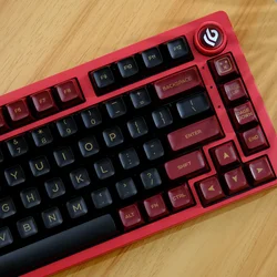 KBDiy 142Keys/Set GMK Red Samurai Keycaps for Mechanical Keyboard PBT Double Shot SA Profile Black and Red Keycap MX Switch 61
