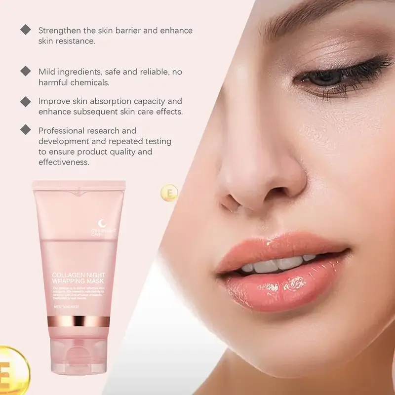 Collagen Peel-off Mask Night Wrapping Facial Mask Deeply Moisturizing Hydrating Firming Skin Facial Mask Daily Face Skin Care - Image 3