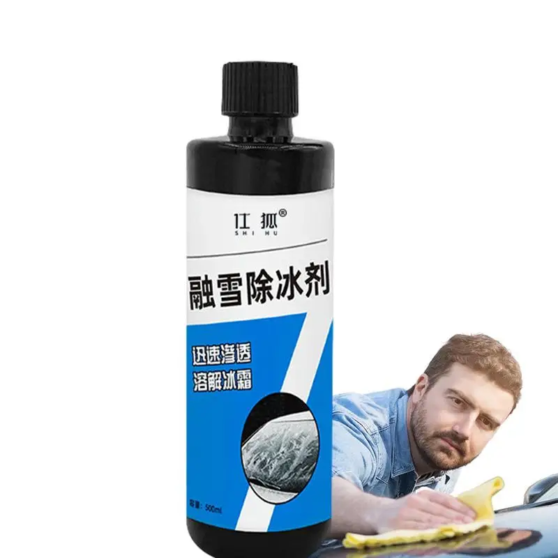 Car Window Deicer Spray 500ml Ice Remover Auto Ice Melting Spray Window Anti Frost Spray Ice Remover Efficient For Rearview