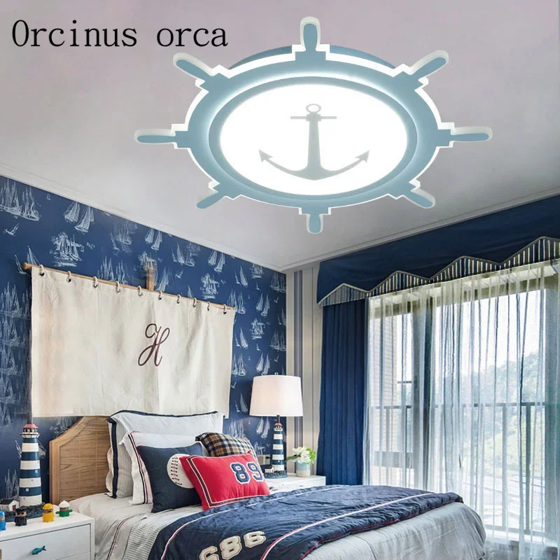 Simple modern creative Mediterranean children room lamps bedroom lamps LED Corsair lightship rudder Postage free