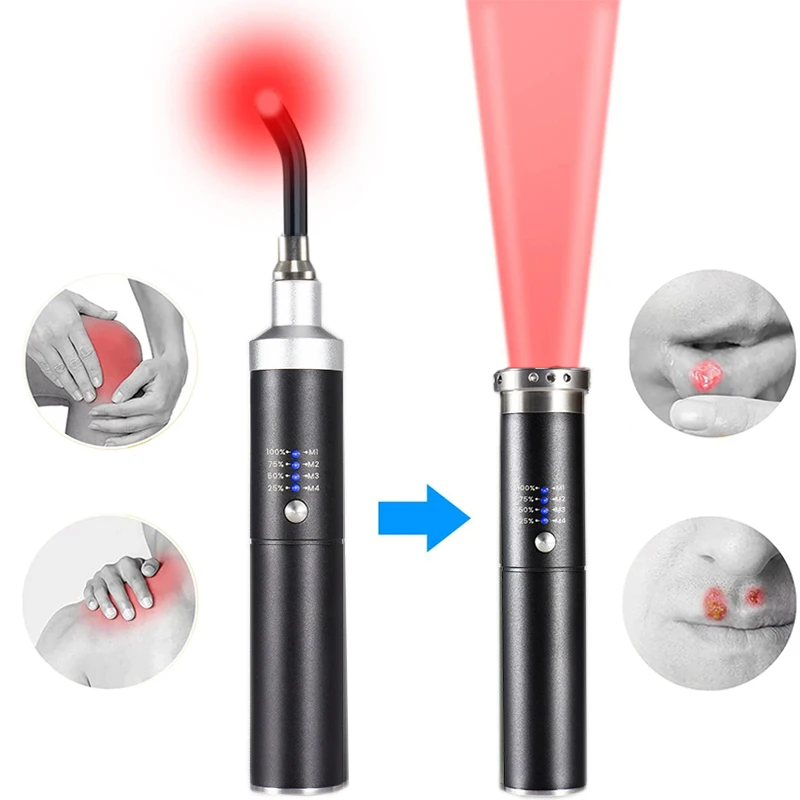 Red Lights Therapy Face Home Use Beauty Devices Cold Sore Canker Sore Treatment Infrared Light Therapy Wand For Body Pain Relief