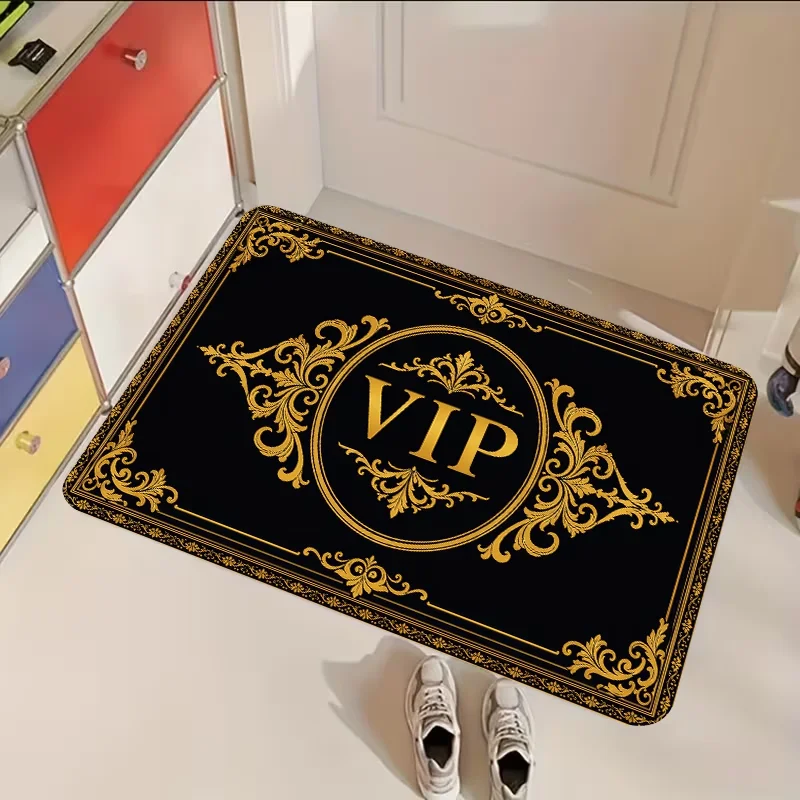 Home Bar Setup - 高級VIPエントランスドアマット ゴールドクラウン ロイヤルウェルカムフロアマット 玄関ホール ポーチ ホームデコレーション