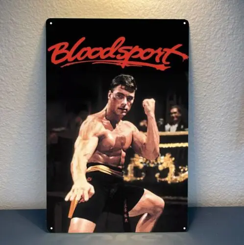 Bloodsport Van Damme Movie Metal Poster Blechschild – 20 x 30 cm, Aluminiumplatte