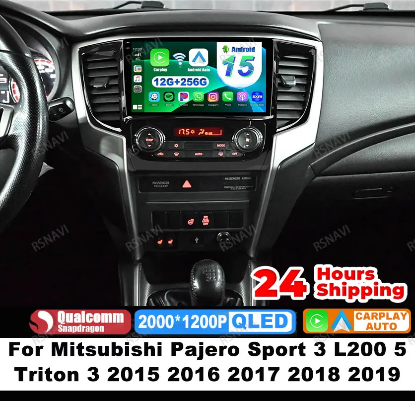 Car Radio Android 15 For Mitsubishi Pajero Sport 3 L200 5 Triton 3 2015 2016 2017 2018 2019 BT Multimedia DSP Stereo Head Unit